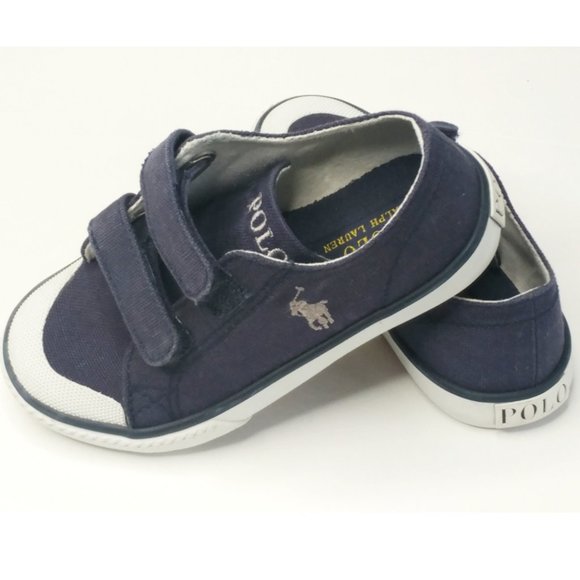 Polo Ralph Lauren Other - POLO blue canvas Velcro toddler sneakers size 9